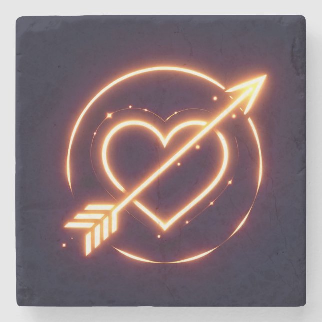 glowing image of a heart with cupid's arrow stenunderlägg (Framsidan)