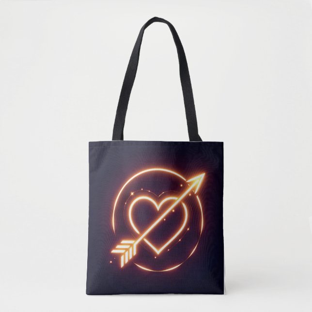 glowing image of a heart with cupid's arrow tygkasse (Framsida)