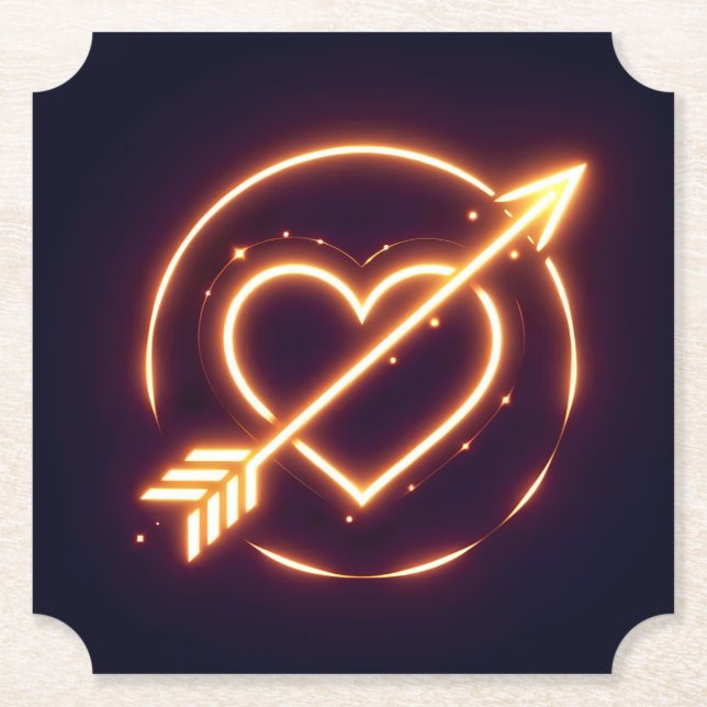 glowing image of a heart with cupid's arrow underlägg papper (Framsida)