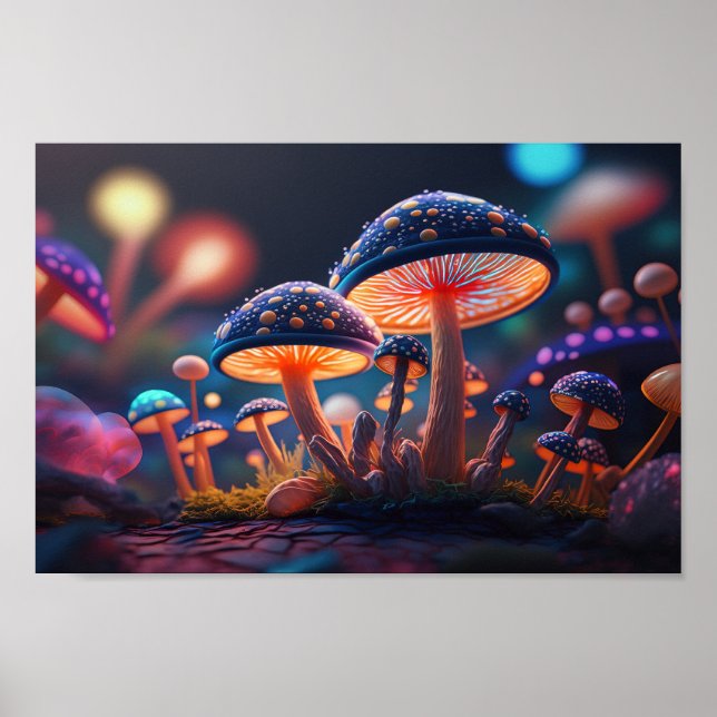 Glowing Indigo MushRums Poster (Framsidan)