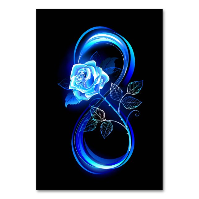 Glowing infinity with blue rose bordsnummer (Framsidan)
