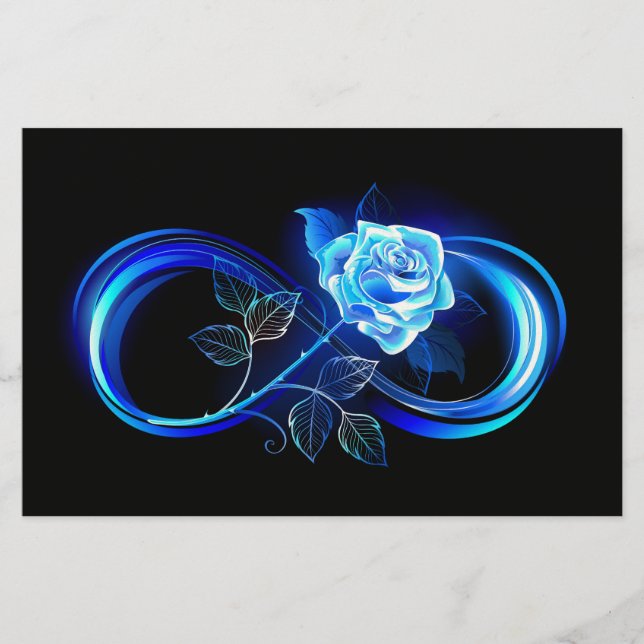 Glowing infinity with blue rose brevpapper (Framsida)