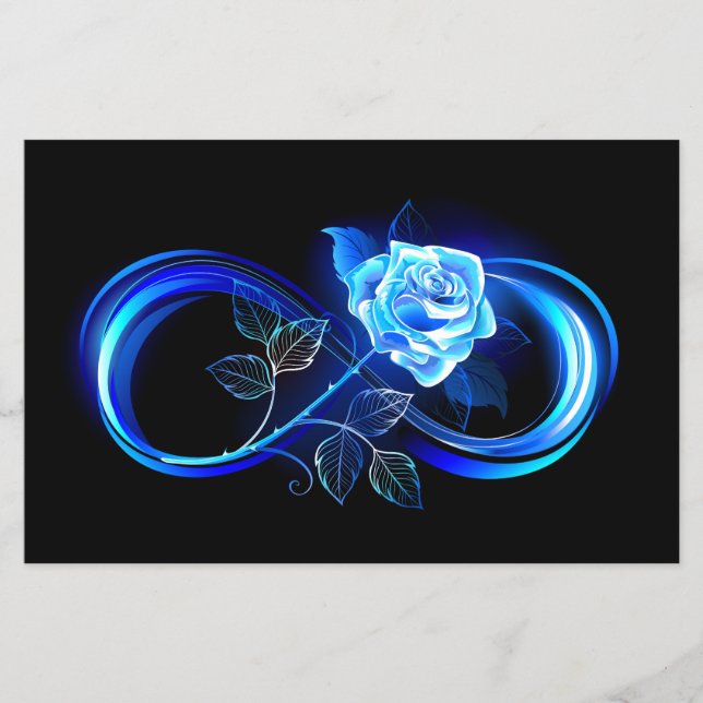 Glowing infinity with blue rose flygblad (Framsidan)