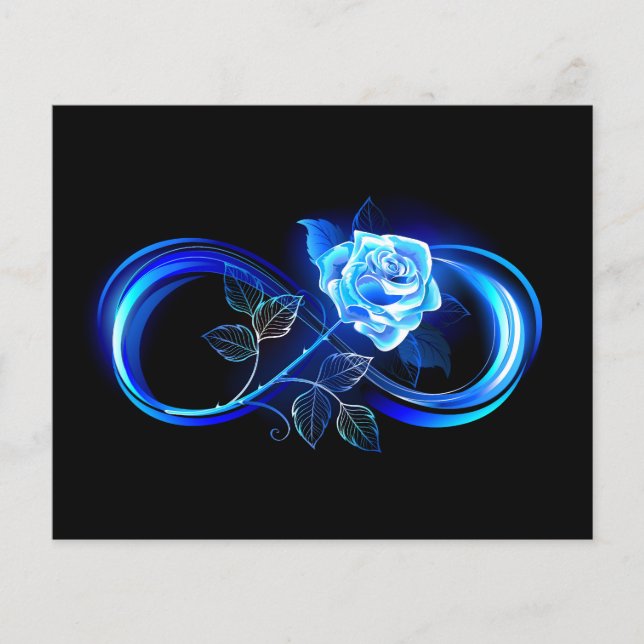 Glowing infinity with blue rose flygblad (Framsidan)