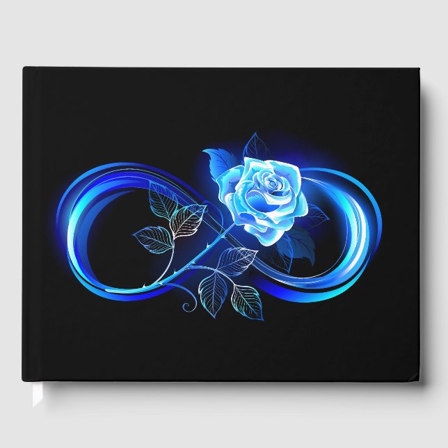 Glowing infinity with blue rose gästböcker (Framsida)