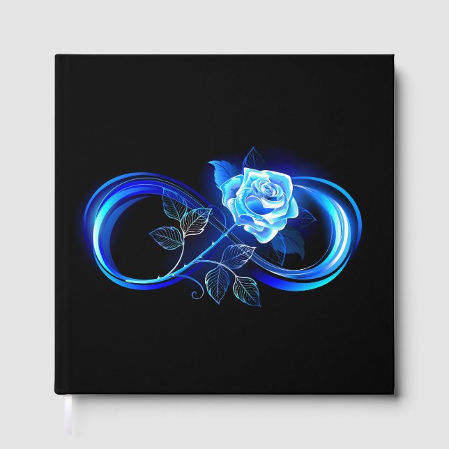 Glowing infinity with blue rose gästböcker (Framsida)