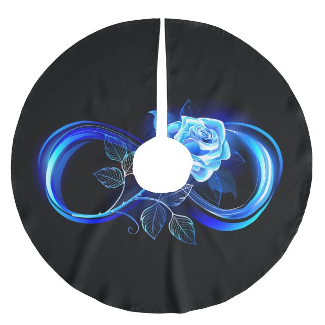 Glowing infinity with blue rose julgransmatta borstad polyester (Framsidan)