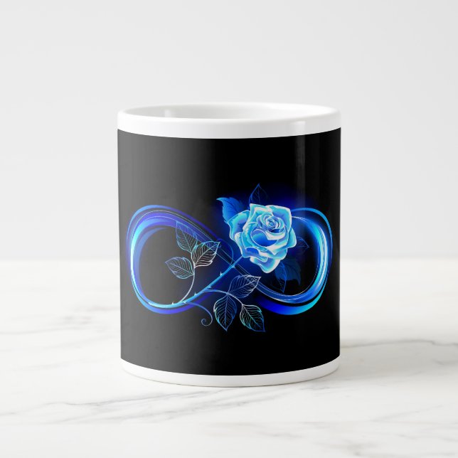 Glowing infinity with blue rose jumbo mugg (Framsidan)