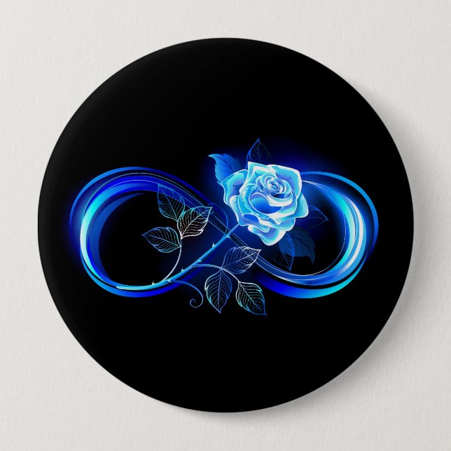 Glowing infinity with blue rose knapp (Framsida)