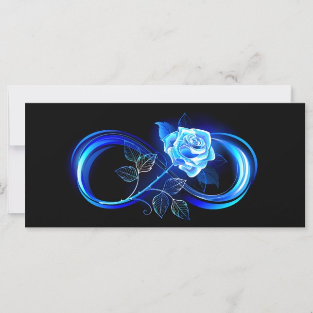 Glowing infinity with blue rose kort (Framsida)