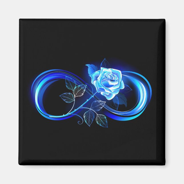 Glowing infinity with blue rose magnet (Framsidan)