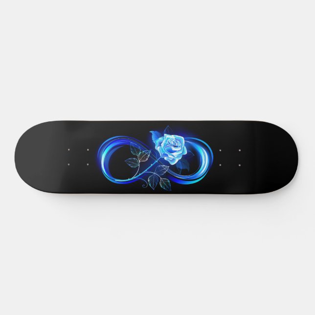 Glowing infinity with blue rose mini skateboard bräda 18,5 cm (Horz)