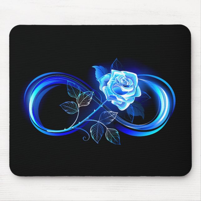 Glowing infinity with blue rose musmatta (Framsidan)