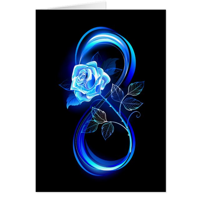 Glowing infinity with blue rose OBS kort (Framsidan)