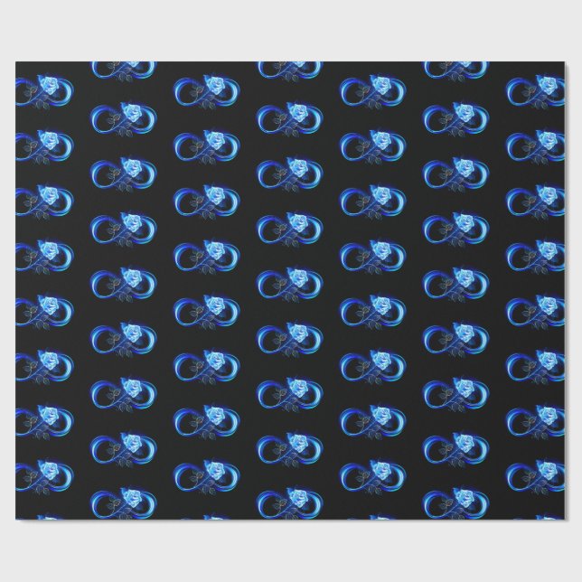 Glowing infinity with blue rose presentpapper (Platt)