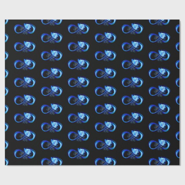Glowing infinity with blue rose presentpapper (Platt)