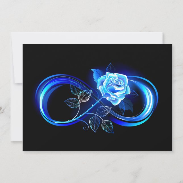 Glowing infinity with blue rose spara datumet (Framsida)