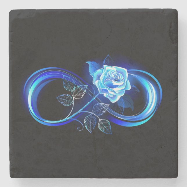 Glowing infinity with blue rose stenunderlägg (Framsidan)