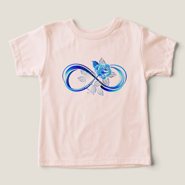 Glowing infinity with blue rose t shirt (Design Framsida)