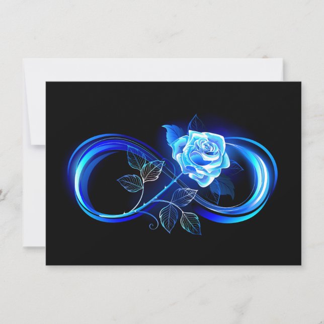 Glowing infinity with blue rose tack kort (Framsida)