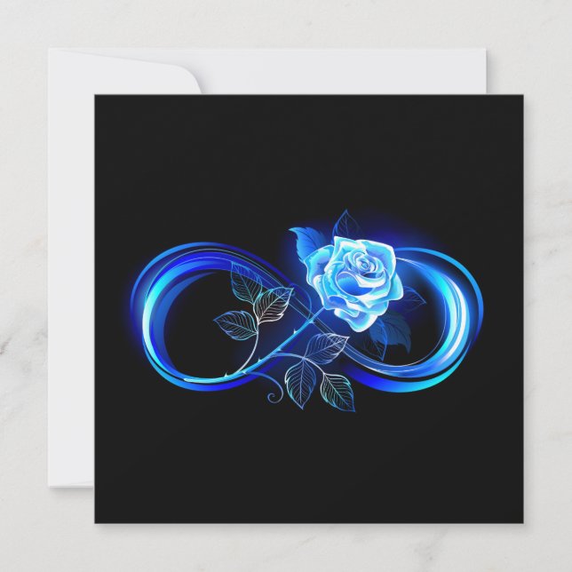 Glowing infinity with blue rose tack kort (Framsida)
