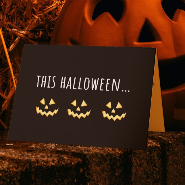 Glowing Jack-o-Lantern Halloween Kort (Skapare uppladdad)