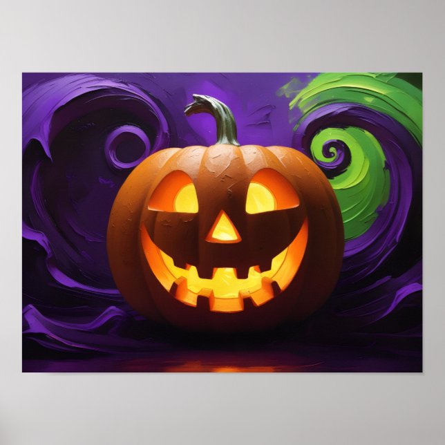 Glowing Jack-o'-Lantern Halloween Poster (Framsidan)