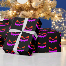 Glowing Jack-o-lantern pumpkin ansikte Presentpapper