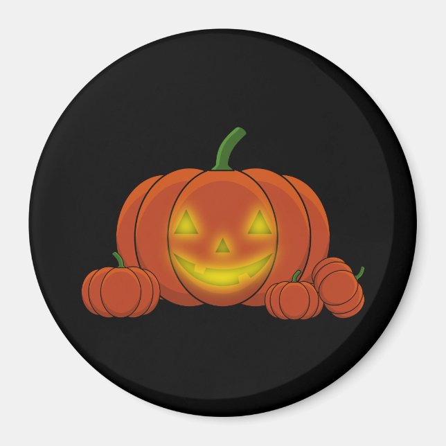 Glowing Jack-o'-Lantern Pumpkin Magnet (Framsidan)