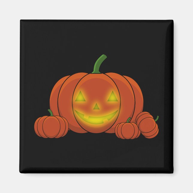 Glowing Jack-o'-Lantern Pumpkin Magnet (Framsidan)