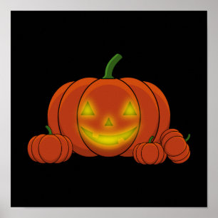 Glowing Jack-o'-Lantern Pumpkin Poster