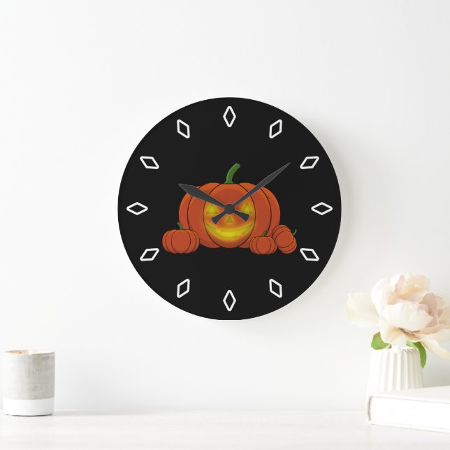 Glowing Jack-o'-Lantern Pumpkin Stor Klocka (Hem)