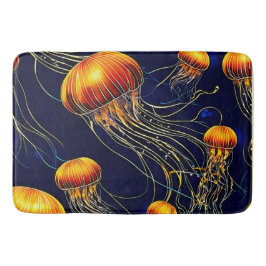 Glowing Jellyfish Sea Badrumsmatta