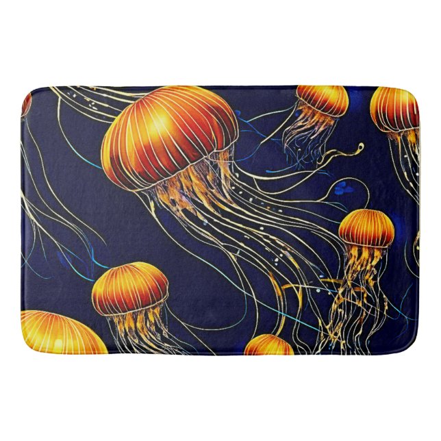 Glowing Jellyfish Sea Badrumsmatta (Framsidan)