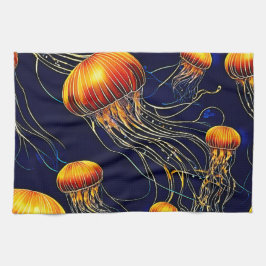 Glowing Jellyfish Sea Kökshandduk