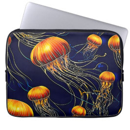 Glowing Jellyfish Sea Laptop Fodral