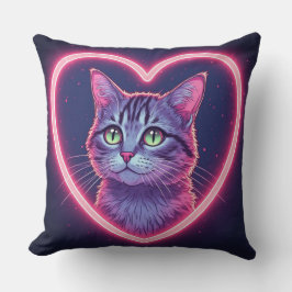 Glowing Kitty Love Art | Romantic Pet Lover Gift Kudde