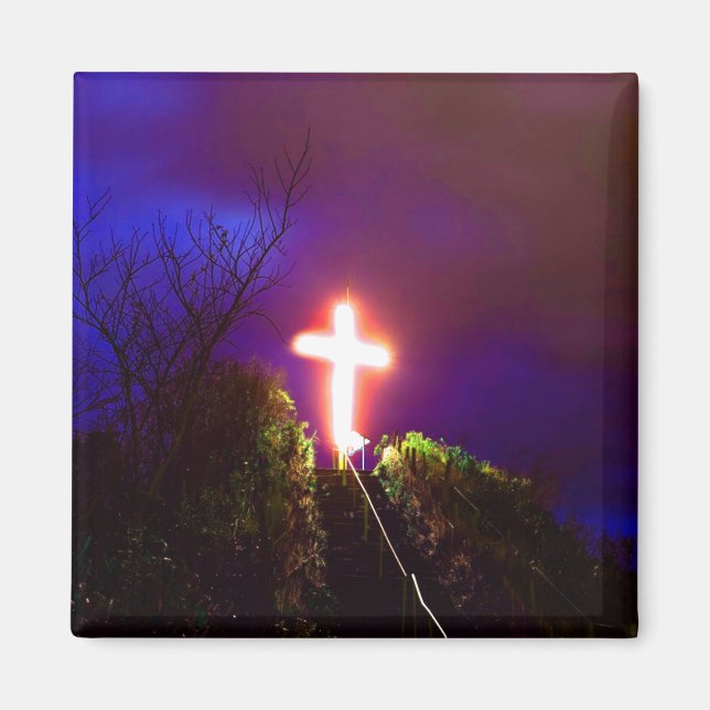 Glowing Kor vid Nattgud Kärlek Magnet (Framsidan)
