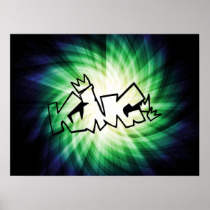 Glowing Kung Graffiti Poster