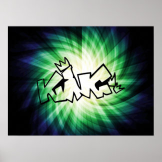 Glowing Kung Graffiti Poster