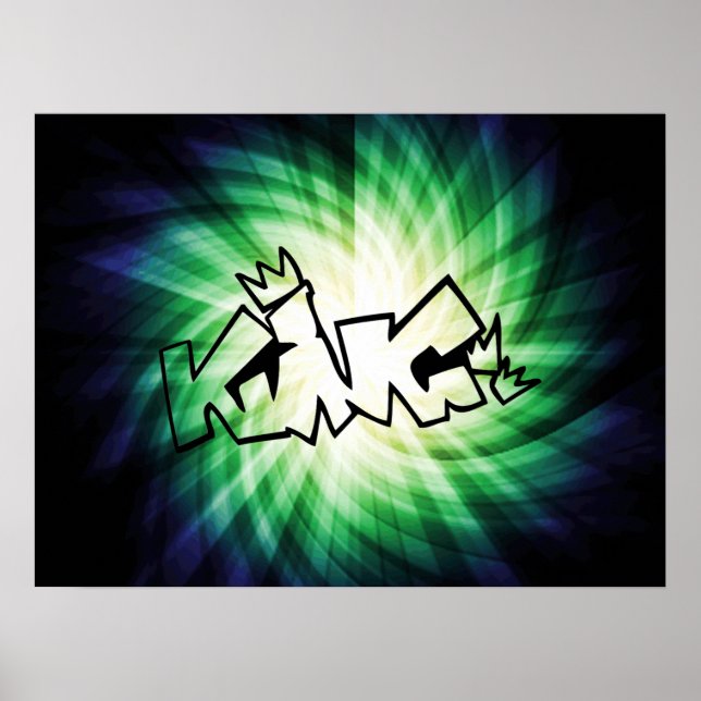 Glowing Kung Graffiti Poster (Framsidan)