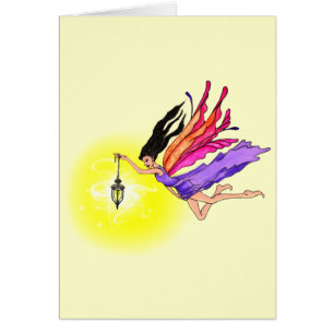 Glowing Lantern Fairy Hälsningskort