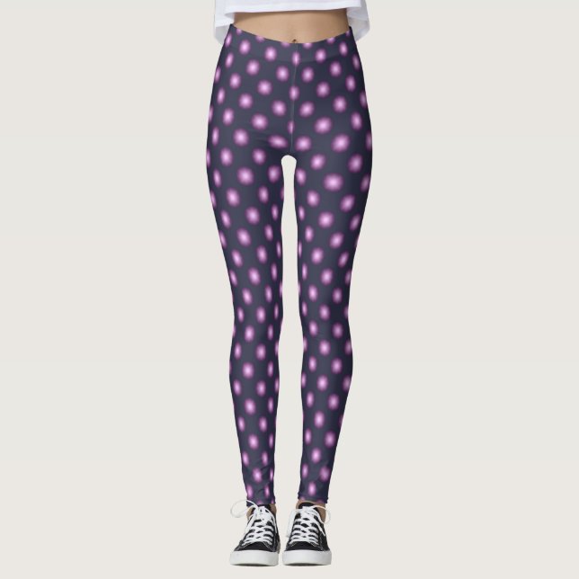 Glowing Lavender Polka Dot Leggings (Framsida)