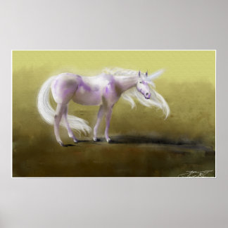 Glowing Lila Unicorn Poster
