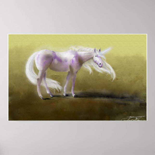 Glowing Lila Unicorn Poster (Framsidan)
