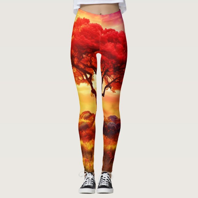 Glowing Livets träd Art Leggings (Framsida)