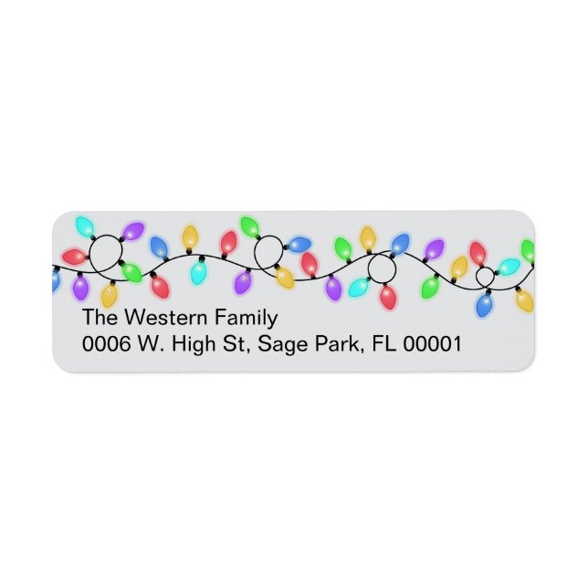 Glowing Ljus Helgdag Returadress Etikett (Framsidan)