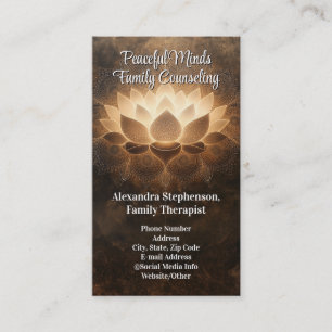 Glowing Lotus Counseling Therapy Psychotreatment Visitkort