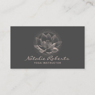 Glowing Lotus Flower illustration Yoga Instructor Visitkort