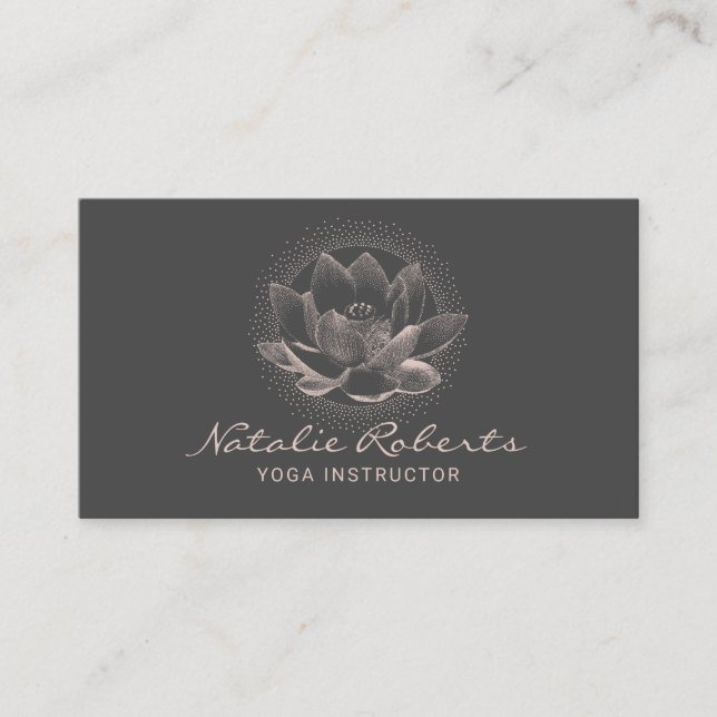 Glowing Lotus Flower illustration Yoga Instructor Visitkort (Framsida)